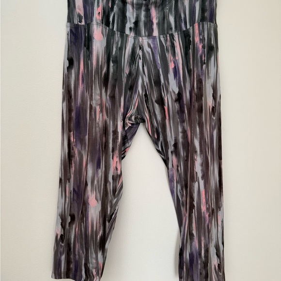 Marika Women's Leggings with Black, Gray, and Pink Streaks - Picture 1 of 6